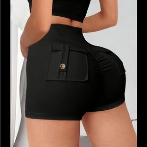 Black High-Waisted Women's Shorts